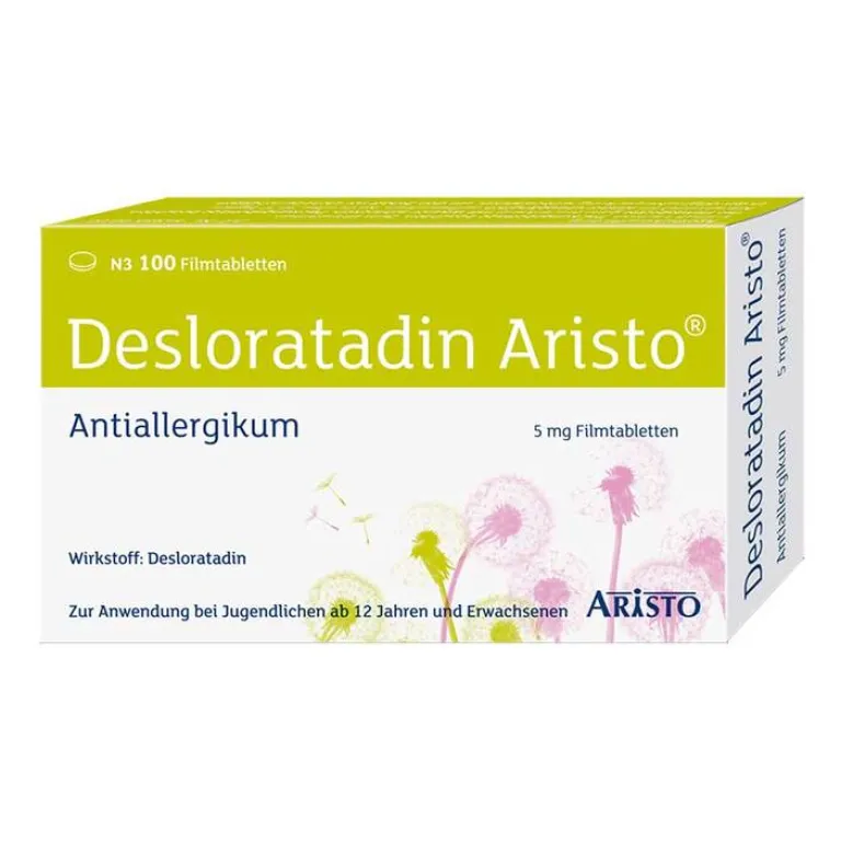 Aristo Allergie Tabletten|Allergie Medikamente-Desloratadin ® Antiallergikum 5 mg Filmtabletten, 100 St