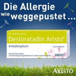 Aristo Allergie Tabletten|Allergie Medikamente-Desloratadin ® Antiallergikum 5 mg Filmtabletten, 100 St