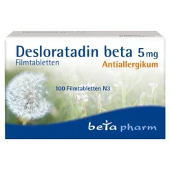 Betapharm Desloratadin beta 5 mg Filmtabletten, 100 St- Desloratadin|Allergie Tabletten