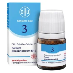 DHU Schüßler-Salze Salze Als Globuli|Salze 1-12-DHU Schüßler-Salz Nr. 3 Ferrum phosphoricum D12 Globuli, 10 g