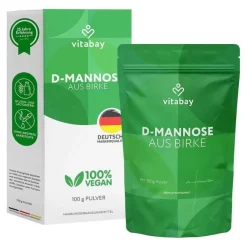 Vitabay Mannose-D-Mannose Pulver aus Birke vegan Diätetikum, 100 g