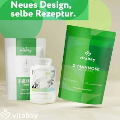 Vitabay Mannose-D-Mannose Pulver aus Birke vegan Diätetikum, 100 g