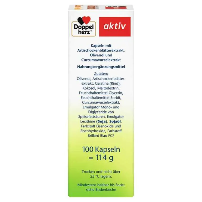 Doppelherz Essentielle Fettsäuren|Verdauung-Artischocke Curcuma + Olivenöl Kapseln, 100 St