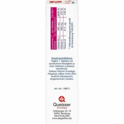 Doppelherz Vitamin D (Colecalciferol)|Vitamin C (Ascorbinsäure)-B12 + C + D3 Depot aktiv Tabletten, 30 St