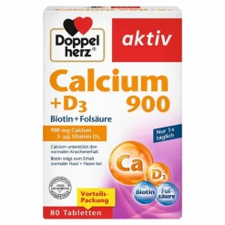 Doppelherz Vitamin D (Colecalciferol)|Calcium-Calcium 900 + D3 Tabletten, 80 St