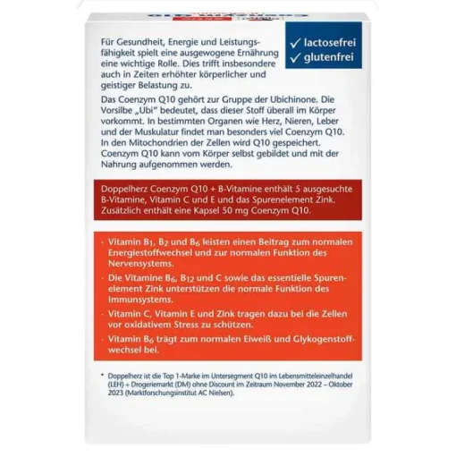 Doppelherz Coenzym Q10+B-Vitamine Kapseln, 30 St- Coenzym Q10