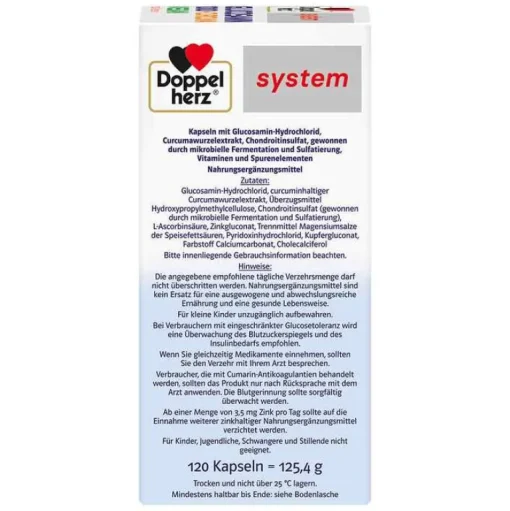 Doppelherz Glucosamin-Chondroitin-Glucosamin 1000 + Curcuma vegan syst.Kapseln , 120 St
