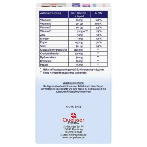 Doppelherz Glucosamin-Chondroitin-Glucosamin 1200 Duo system Kombipackung, 60 St