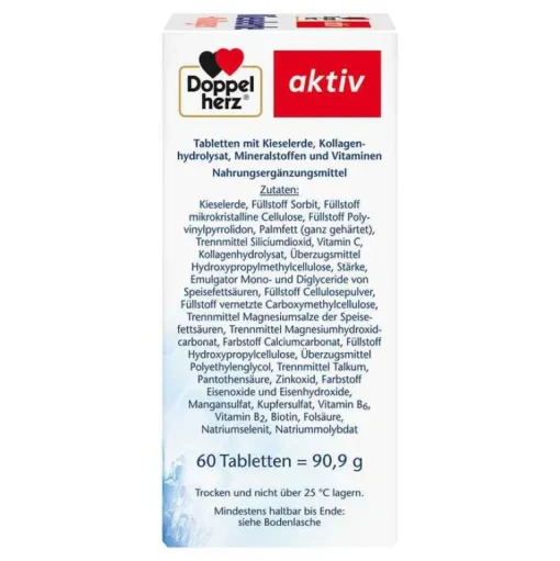 Doppelherz Kollagen|Kieselerde-Kieselerde + Kollagen Tabletten, 60 St