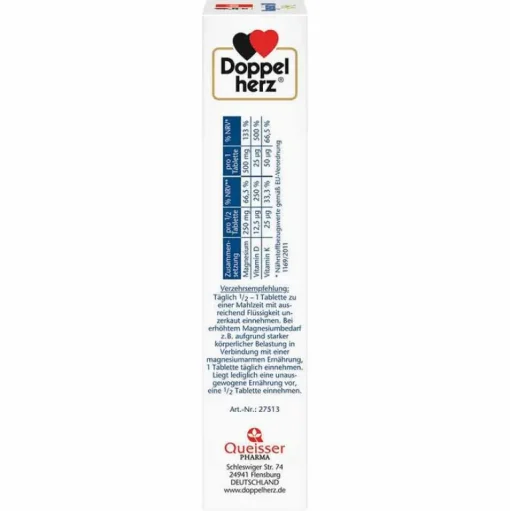 Doppelherz Magnesium 500 + D3 + K2 Depot Tabletten, 60 St- Magnesium