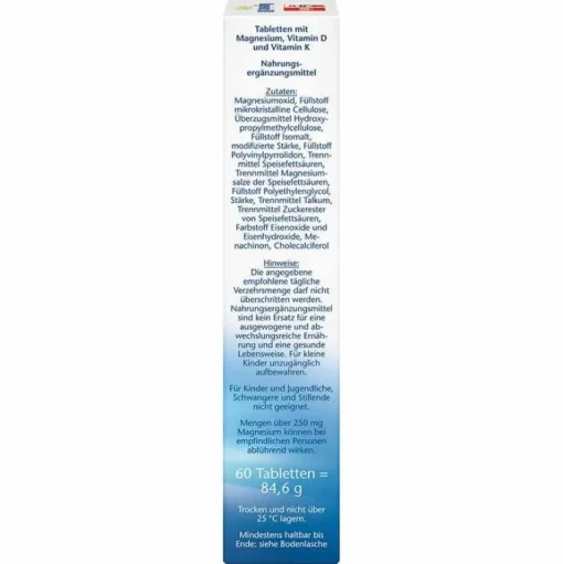 Doppelherz Magnesium 500 + D3 + K2 Depot Tabletten, 60 St- Magnesium