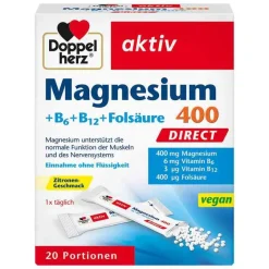 Doppelherz Magnesium+B-Vitamine direct Pellets, 20 St- Hirnleistung & Nerven|Magnesium