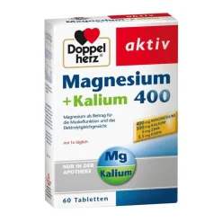 Doppelherz Magnesium|Hirnleistung & Nerven-Magnesium+Kalium Tabletten, 60 St