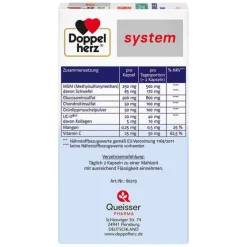 Doppelherz MSM Glucosamin system Kapseln, 60 St- Msm Schwefel