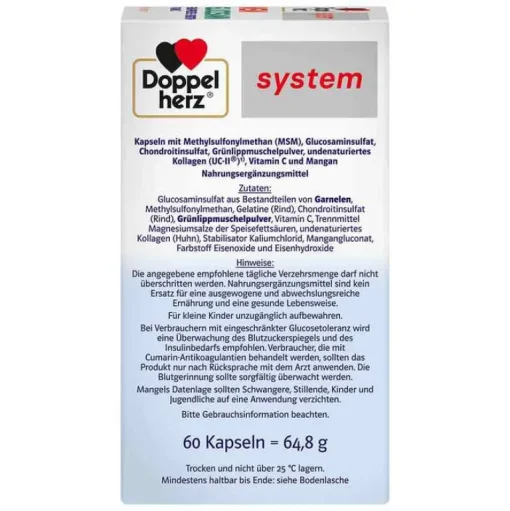 Doppelherz MSM Glucosamin system Kapseln, 60 St- Msm Schwefel
