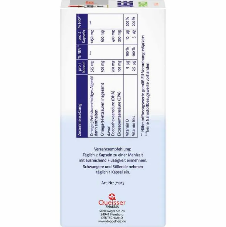 Doppelherz Omega-3 pflanzlich system Kapseln, 120 St- Omega 3 Kapseln