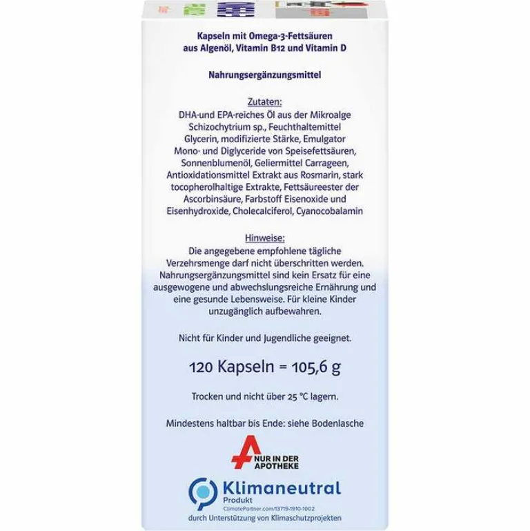 Doppelherz Omega-3 pflanzlich system Kapseln, 120 St- Omega 3 Kapseln
