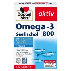 Doppelherz Omega-3 Seefischöl 800 aktiv Kapseln, 120 St- Omega 3 Kapseln