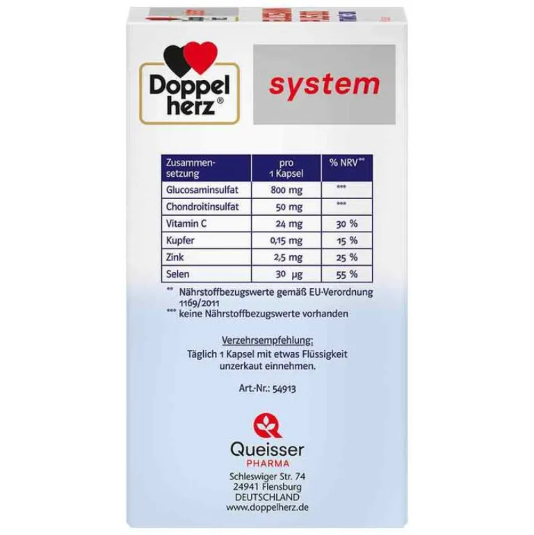 Doppelherz Glucosamin-Chondroitin-system Glucosamin Plus 800 Kapseln, 60 St