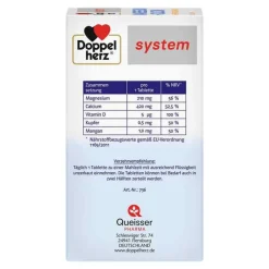 Doppelherz system Magnesium+Calcium+Kupfer und Mangan Tabletten, 60 St- Magnesium
