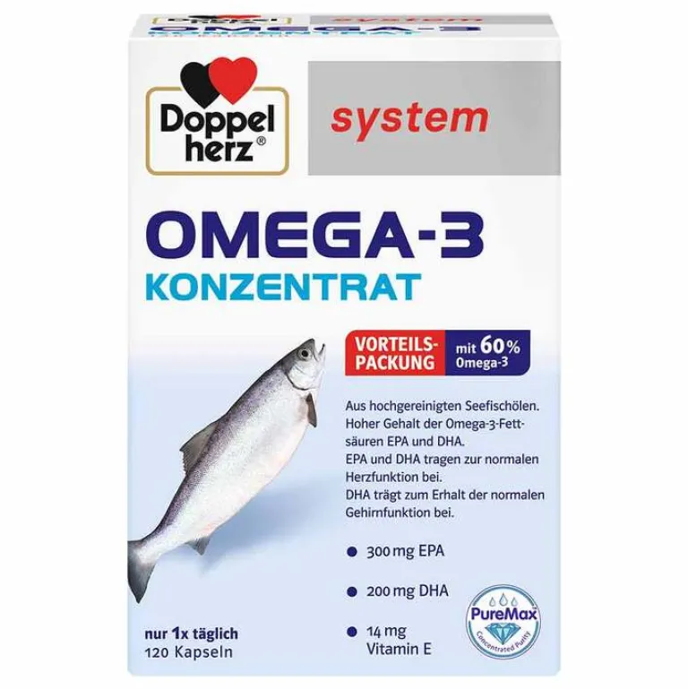 Doppelherz system Omega-3 Konzentrat Kapseln, 120 St- Omega 3 Kapseln