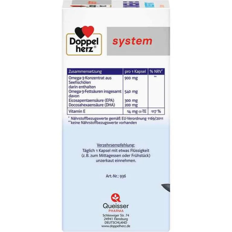Doppelherz system Omega-3 Konzentrat Kapseln, 120 St- Omega 3 Kapseln