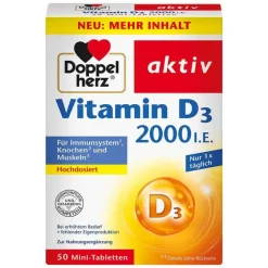 Doppelherz Vitamin D (Colecalciferol)-Vitamin D3 2000 I.E. Tabletten, 50 St