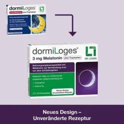 Dormiloges 3 mg Melatonin plus Tryptophan Filmtabletten, 30 St^Dr. Loges Clearance