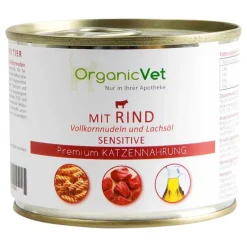 OrganicVet Dosennahrung Katze Sensitive Rind, 200 g- Futter & Snacks