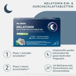 Dr. Theiss Melatonin Ein- & Durchschlaf-Tabletten, 30 St- Melatonin Tabletten