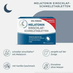Dr. Theiss Melatonin Einschlaf-Schmelztabletten, 90 St- Melatonin Tabletten