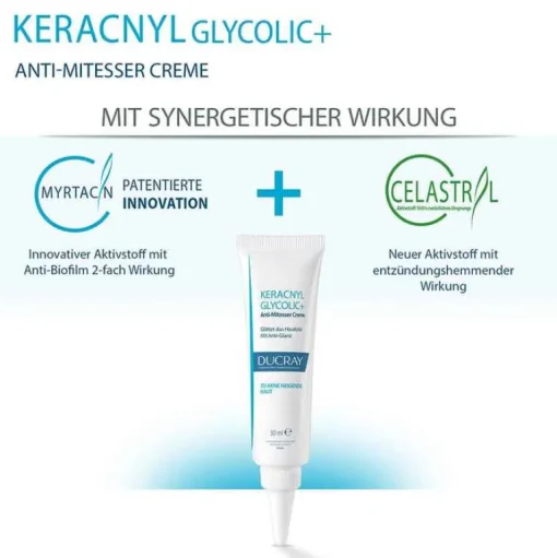 Ducray Keracnyl Glycolic + Creme, 30 ml- Unreine Haut