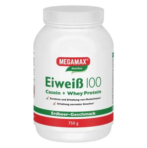 Megamax Eiweiss 100 Erdbeer , 750 g- Eiweißpulver