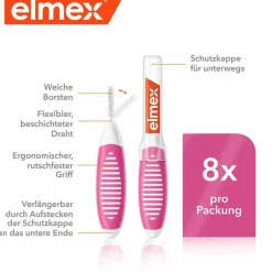 Elmex Interdentalbürsten Iso Größe 0 0,4 mm rosa, 8 St- Zwischenraumreinigung