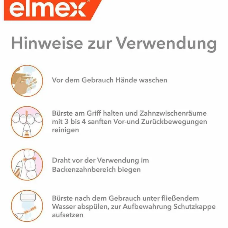 Elmex Interdentalbürsten Iso Größe 0 0,4 mm rosa, 8 St- Zwischenraumreinigung