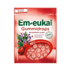 Em Eukal Em-eukal Gummidrops Wildkirsche-Salbei zuckerhaltig, 90 g- Fruchtgummi