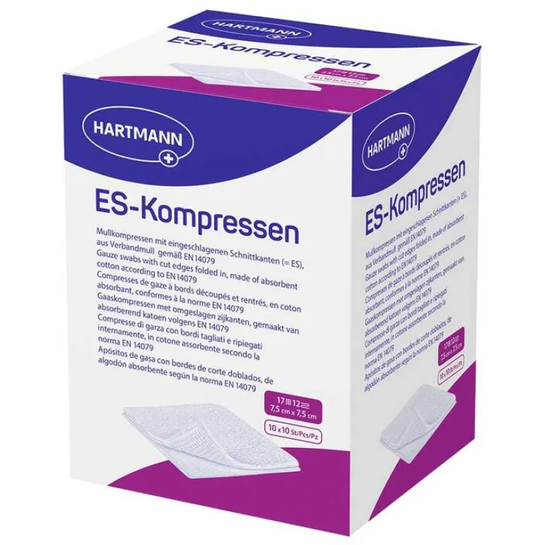 ES-Kompressen steril 7,5x7,5 cm, 10X10 St- Sterile Kompressen