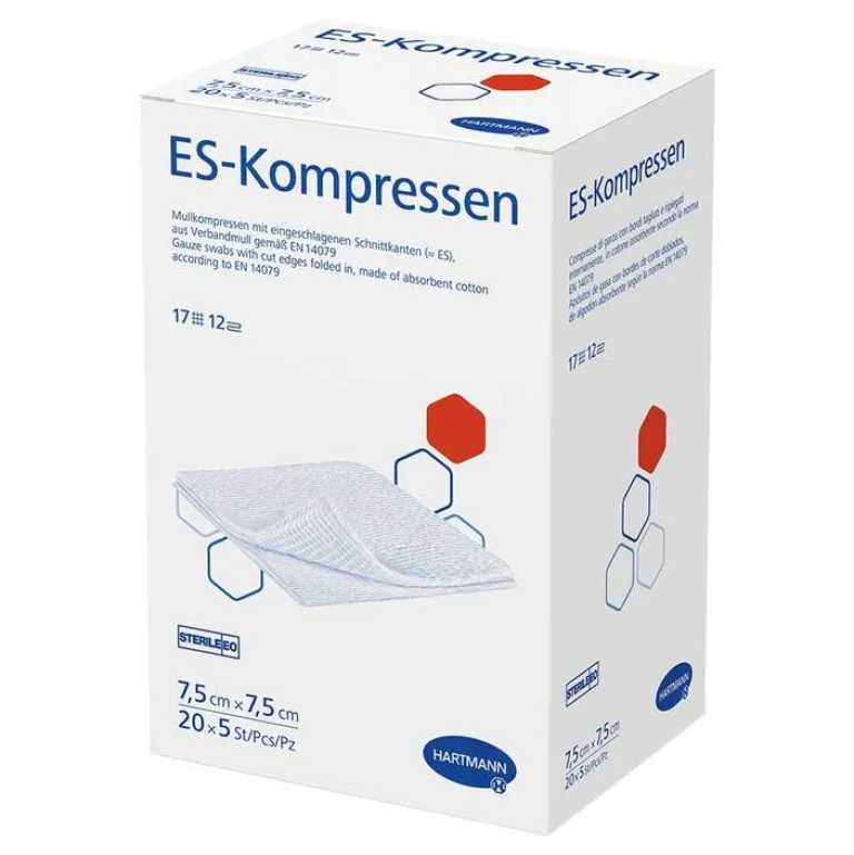 ES-Kompressen steril 7,5x7,5 cm Großpackung, 20X5 St- Sterile Kompressen