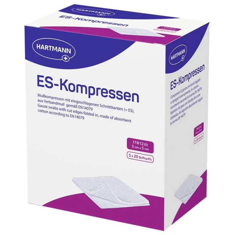ES-Kompressen Sterile Kompressen-steril 5x5 cm Großpackung, 5X20 St