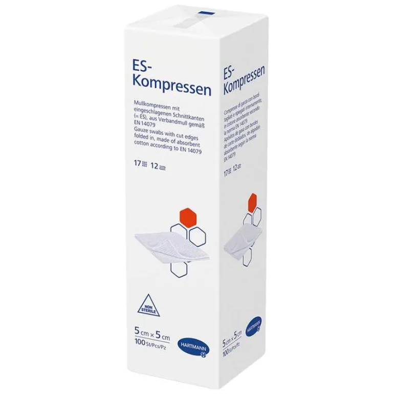 ES-Kompressen Sterile Kompressen-unsteril 5x5 cm 12fach, 100 St