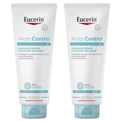 Eucerin Atopicontrol Balsam - Neurodermitis, 2x400 ml- Trockene & Sensible Haut|Neurodermitis Basispflege