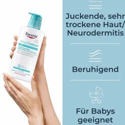 Eucerin AtopiControl Lotion, 400 ml- Trockene & Sensible Haut|Neurodermitis Basispflege