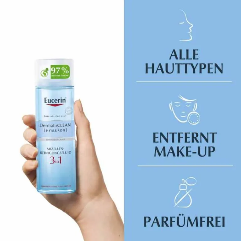 Eucerin Dermatoclean Hyal.Miz.Reinigungsfluid 3in1, 200 ml- Reinigung