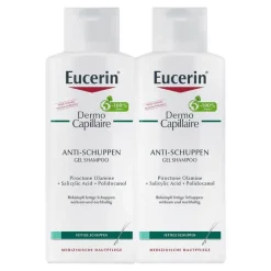 Eucerin Dermocapillaire Anti-Schuppen Gel Shampoo, 2X250 ml- Shampoos