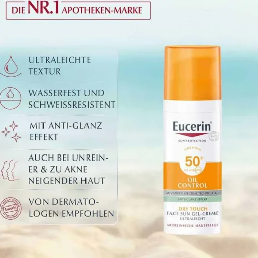 Eucerin Sun Gel-Creme Oil Control LSF 50+, 50 ml- Lsf 50+