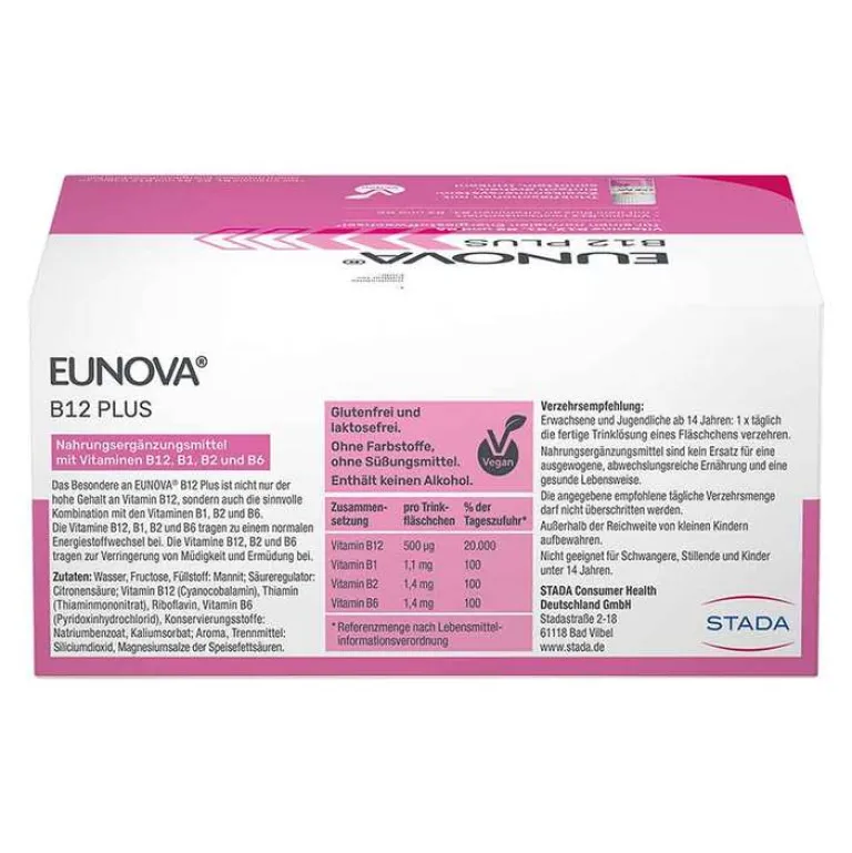 Eunova Vitamin B12 (Cobalamin)-B12 Plus Lösung zum Einnehmen, 30X8 ml