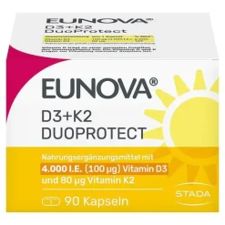 Duoprotect D3 + K2 4000 I.E. / 80 µg Kapseln, 90 St^Eunova New