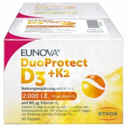 Eunova Duoprotect D3 + K2 2000 I.E. / 80 µg Kapseln, 2X90 St- Vitamin D (Colecalciferol)