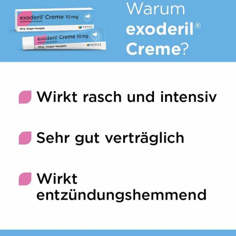 Exoderil Hautpilz Creme|Fußpilz Creme-Creme, 50 g