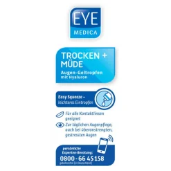 Eye Medica trocken + müde 0,3% Hyaluron Aug.-Geltro., 1 St- Augentropfen Trockene Augen